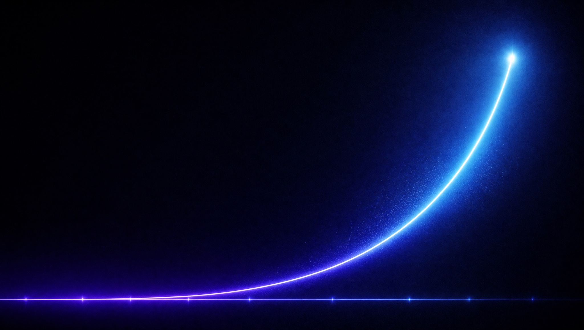 A single line of light compounding upward from a marked baseline.